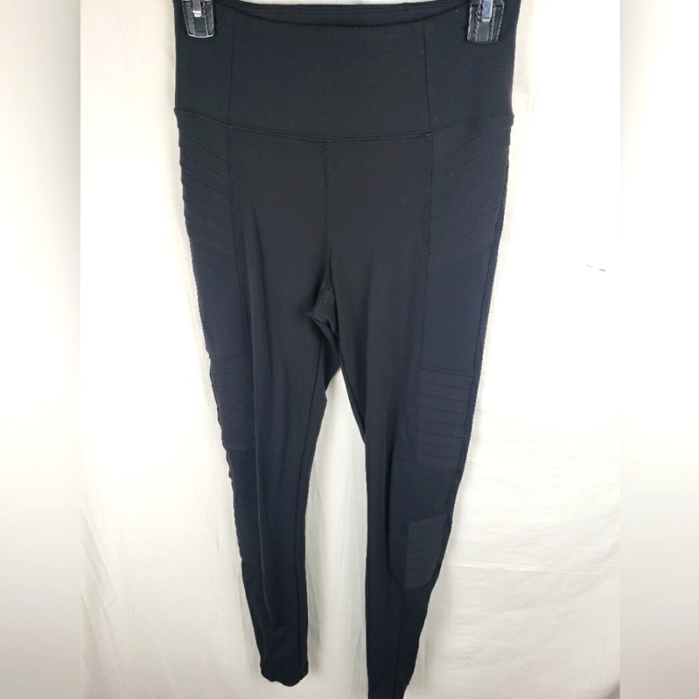 Athleta Delancy Moto Tight Black High-Waisted Leggings Sz XS